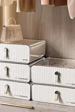 プラスチック製 引き出し式衣類整理ボックス【下着・靴下・三段式・家庭用】