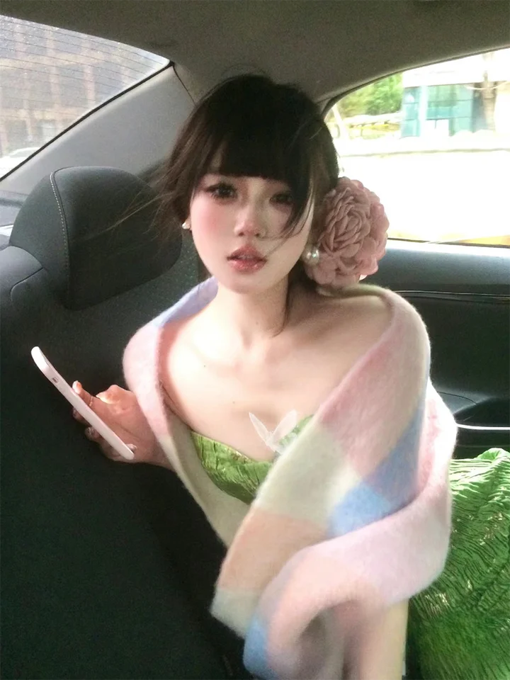 ピンクローズ花柄ヘアクリップ【フレンチスタイル・大サイズ】