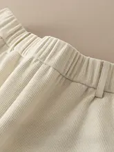 秋のやわらかいチヂミ素材のゆったりワイドパンツ【フィット・ストレートスタイル】