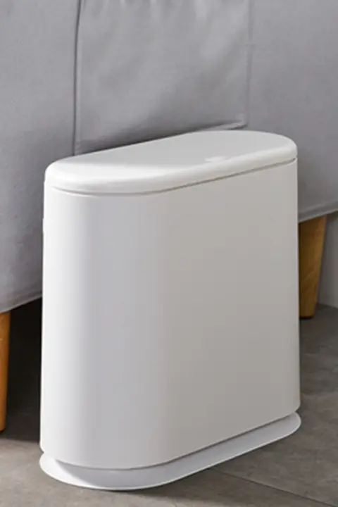 プッシュ式蓋付きゴミ箱【トイレ・隙間収納用・家庭用・小型】