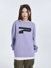 P字模様のプリント長袖Tシャツ【クルーネック・メンズ・ゆったりデザイン】