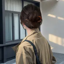 シンプルなU字型ヘアピン【通勤用・アセテート製・フレンチスタイル】