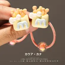 可愛いポテトフライモチーフの子供用ヘアゴム【超可愛い・女の子用・髪飾り】