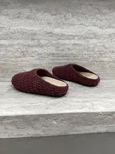 粗いロープ編みのつま先付きスリッパ【厚底・女性用・カジュアルデザイン】（セットアップ対応）