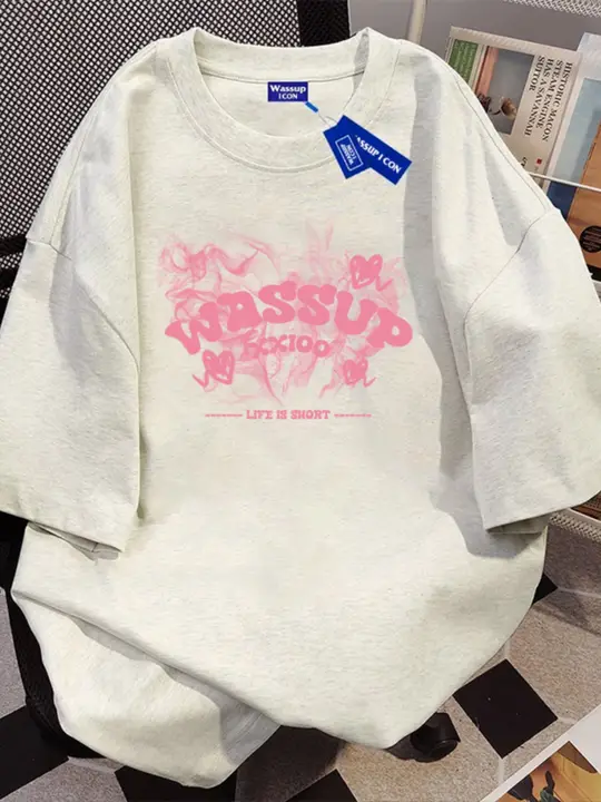 ロゴデザインの夏用半袖Tシャツ【メンズ・ルーズフィット・コットン】
