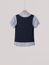 韓国風アカデミックスタイルのカラーコンビネーショントップス【女性用・ファッション・デザイン】（セットアップ対応）