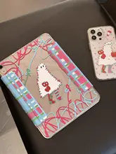 iPadケース マグネット着脱式 アクリル 保護カバー 耐衝撃 横縦スタンド ゴースト柄 ファー iPad Air iPad mini 対応