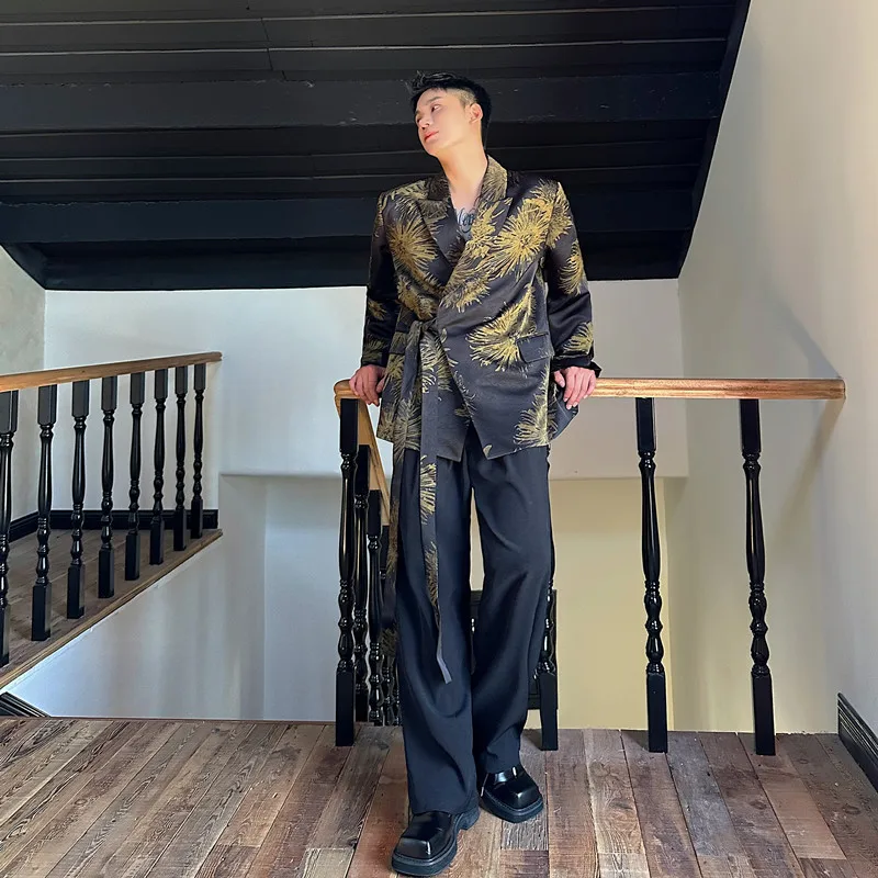 池袋服屋メンズで人気の秋季用中華風菊花プリントジャケット