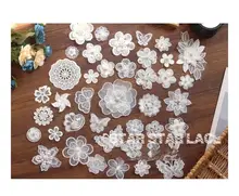 立体感のあるオーガンジーレースフラワー DIYウェディングベール装飾用パッチ素材