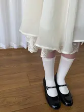 レース切り替えのフレアスカート【夏用・軽やか・スタイルアップ効果】