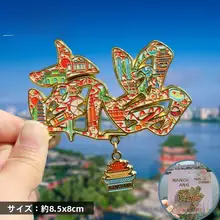 金属製の滕王閣 冷蔵庫マグネット【観光記念品】