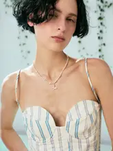 カラフルな多巴胺ネックレス【海辺のアクセサリー・蝶デザイン・貝殻ビーズ付き・鎖骨用】