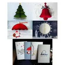 韓国のクリエイティブな立体クリスマスカード【ハニカムデザイン・かわいい展開式】