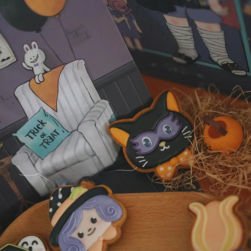 ハロウィンスイーツ型魔女・猫・かぼちゃ・ゴーストデザインクッキーはどんな特徴があるか？