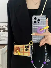 カラーブロックチェック柄のiPhoneケース【吊り下げストラップ付き・スタンド機能・各モデル対応】