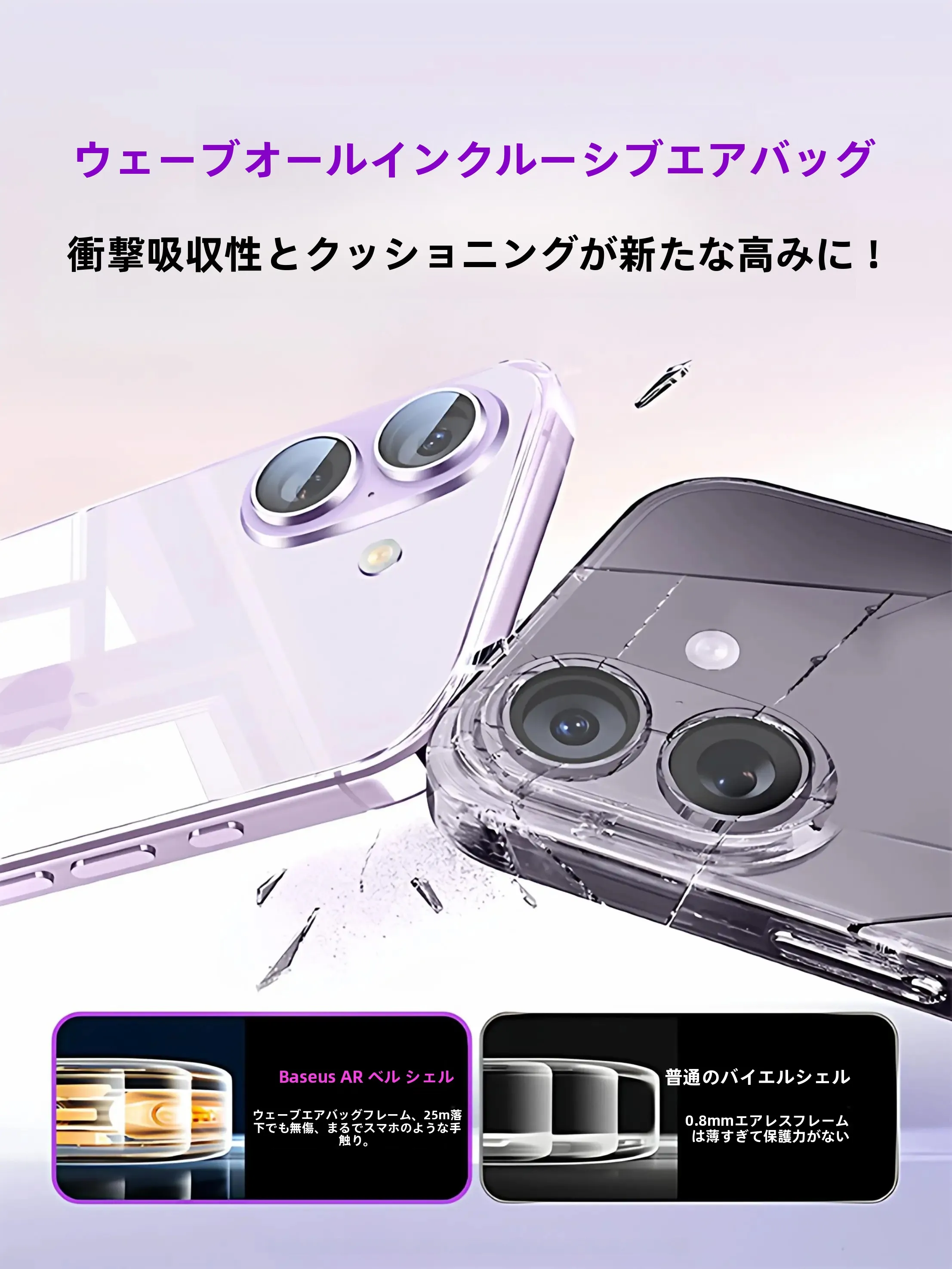 iPhone 15 Proの保護ケース：透明デザインと落下防止機能の実際の性能