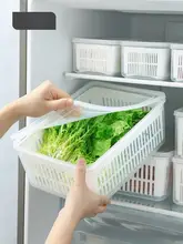 食品用野菜保存ボックス【二層構造・水切り機能付き・フルーツ収納可能】