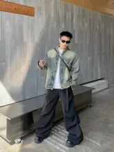 バックプリントデザインのデニムジャケット【アメリカンカジュアル・レトロスタイル・ユニセックス】