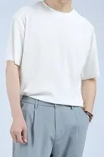 アイスシルク製 メンズルーズフィット Tシャツ【夏用・ラウンドネック・落ち感・半袖】