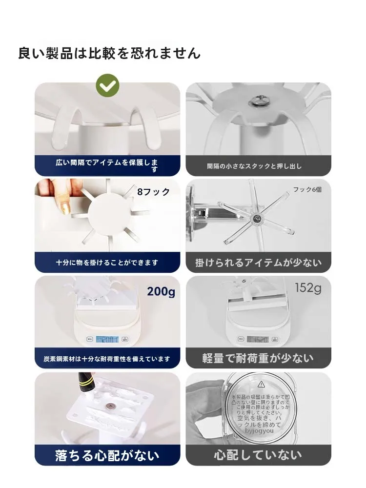 回転式フック付きキッチン収納ラック：かっこいい壁掛けでおしゃれな調理器具を整理