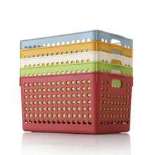 キッチン用プラスチック収納バスケット【デスクトップ収納・雑貨用】