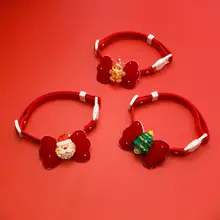 クリスマスデザインのペット用カラフル首輪【可愛い赤色・音がしないリボン・安全バックル】