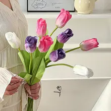 高級感のあるリアルなチューリップの造花ブーケ【インテリア装飾用】