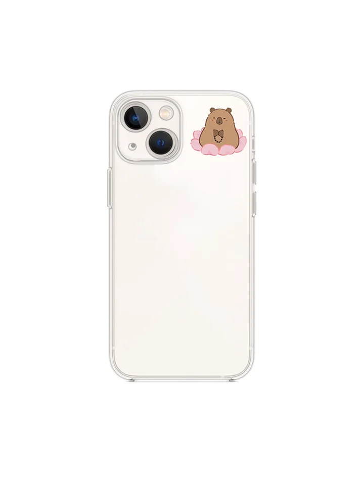 スマホケース カピバラ TPU ソフト シンプル  癒やし 個性的 iPhone 15 14 13 対応