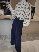 高腰ワイドパンツ【フレアデザイン・スリム効果・ストレート・ドレッシー】