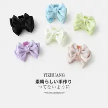 ブラックリボン付きプリンセスヘアクリップ【サイドバング用・小型・半束ね髪用】