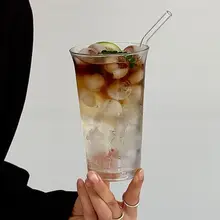夏用シンプルデザインのガラスカップ【大容量・冷たい飲み物用・アイスコーヒー・フルーツティー】