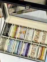 水晶製 手串収納ボックス【伝統的デザイン・アクセサリー用・蓋付き】