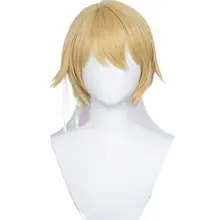 キャラクターコスプレ用ウィッグ【金色・短髪・反りハネ】