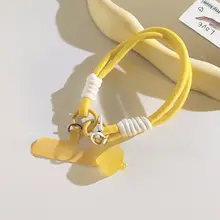 可愛いデザインのイエロースター携帯ストラップ【短め・多機能・ネックレス風】（セットアップ対応）