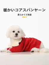 ペット用 新年衣装【赤・保温・秋冬用・セーター】（セットアップ対応）