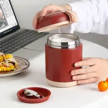 真空ステンレス製 ブreakfastカップ【フタ付き・スプーン付き・携帯用】