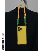 iPhone 14 Pro Max用 軽量透明クリアケース【純黄色・ソフトシリコン・スリング付き・防摔・対応機種：iPhone 12/13/15 Plus】