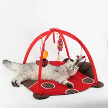 折りたためるペット用テント【犬・猫用・鈴付き・ゲームマット・ベッド】