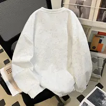 春秋用 長袖 メンズカジュアルウェア【重厚なワックス染め・クルーネック・アメリカンスタイル・ゆったりシルエット】