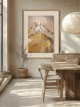 金箔仕上げの手描きオイルペインティング 新中式玄関装飾画【軽奢スタイル・リビング用】