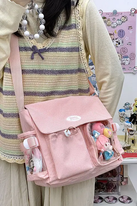 透明なデザインの大容量ショルダーバッグ【二次元・日常使い・肩掛け・斜め掛け】