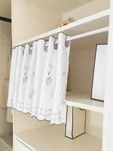 高級布製 穴あけ不要 ショートカーテン【不透明・プライバシー保護・防塵】