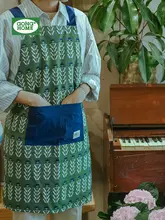 エプロン レディース 薄手 防水 グリーン 上品 おしゃれ ガーデニング フラワーアレンジメント 花屋 業務用 夏用