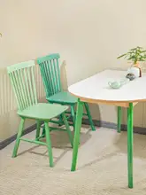 ウィンザーデザインのカラフルな木製ダイニングチェア【マカロンカラー・高い背もたれ・ナチュラル素材】