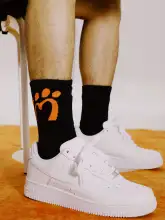 MAOZYWORLD 無地 Mロゴ 中筒コットンソックス【四季用・アウトドア・ユニセックス・カジュアル】