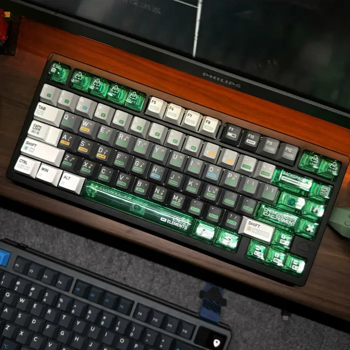 個性的な透光性ATK68用キーボードキーキャップ【PBT＋PC製・夜魔extreme対応】