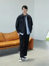春用 環境配慮素材のバイカラー  デニムジャケット【水洗い加工・アウター】