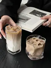 不規則カップ 家庭用アイスアメリカーノラテウィスキージュース冷飲 ガラス製