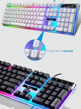 USB接続 光る ゲーミングキーボード＆マウスセット【メカニカルタッチ・透光デザイン・ビジネス・家庭用】