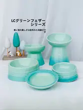 フランス製グラデーション陶器ペット用ボウル【斜め口・高脚・首保護】
